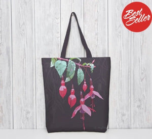 Fuchsia Twig tote bag designed by Anne Harrington Rees.