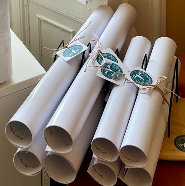 Rolled up and labelled West Cork placename maps