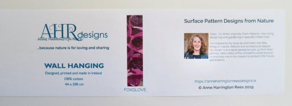 Foxglove wall hanging label