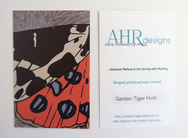 Garden Tiger Moth cushion cover label