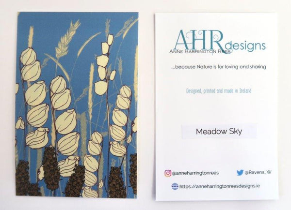 Meadow Sky tote bag label