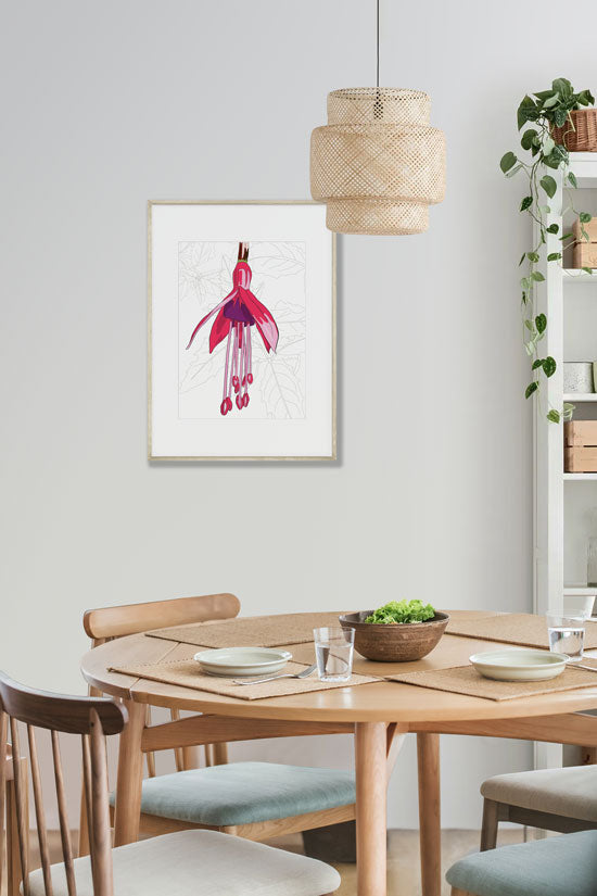 Anne Rees Designs Patterns Fuchsia, Floral Art Print – Anne Harrington Rees Designs