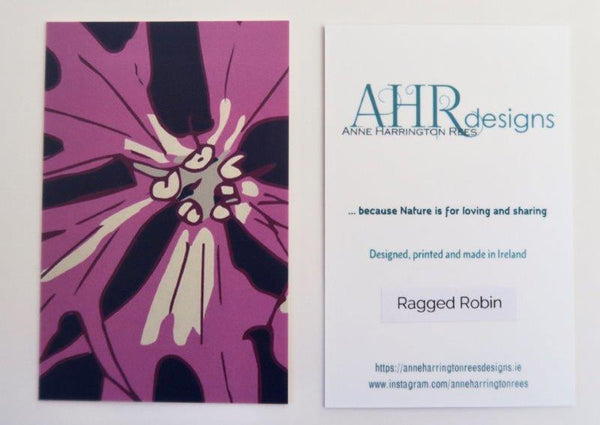 Ragged Robin cushion cover label
